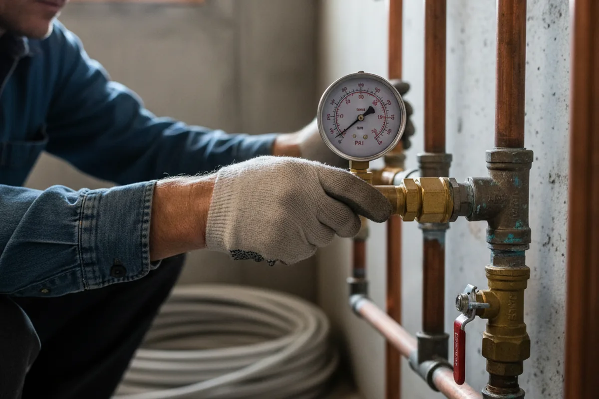 Pressure testing a repaired line during Water Line Repair in Campo